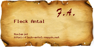Fleck Antal névjegykártya